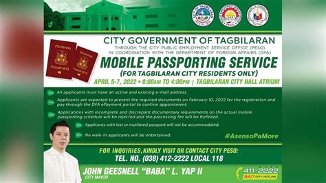 DFA to conduct mobile passporting services in Tagb .